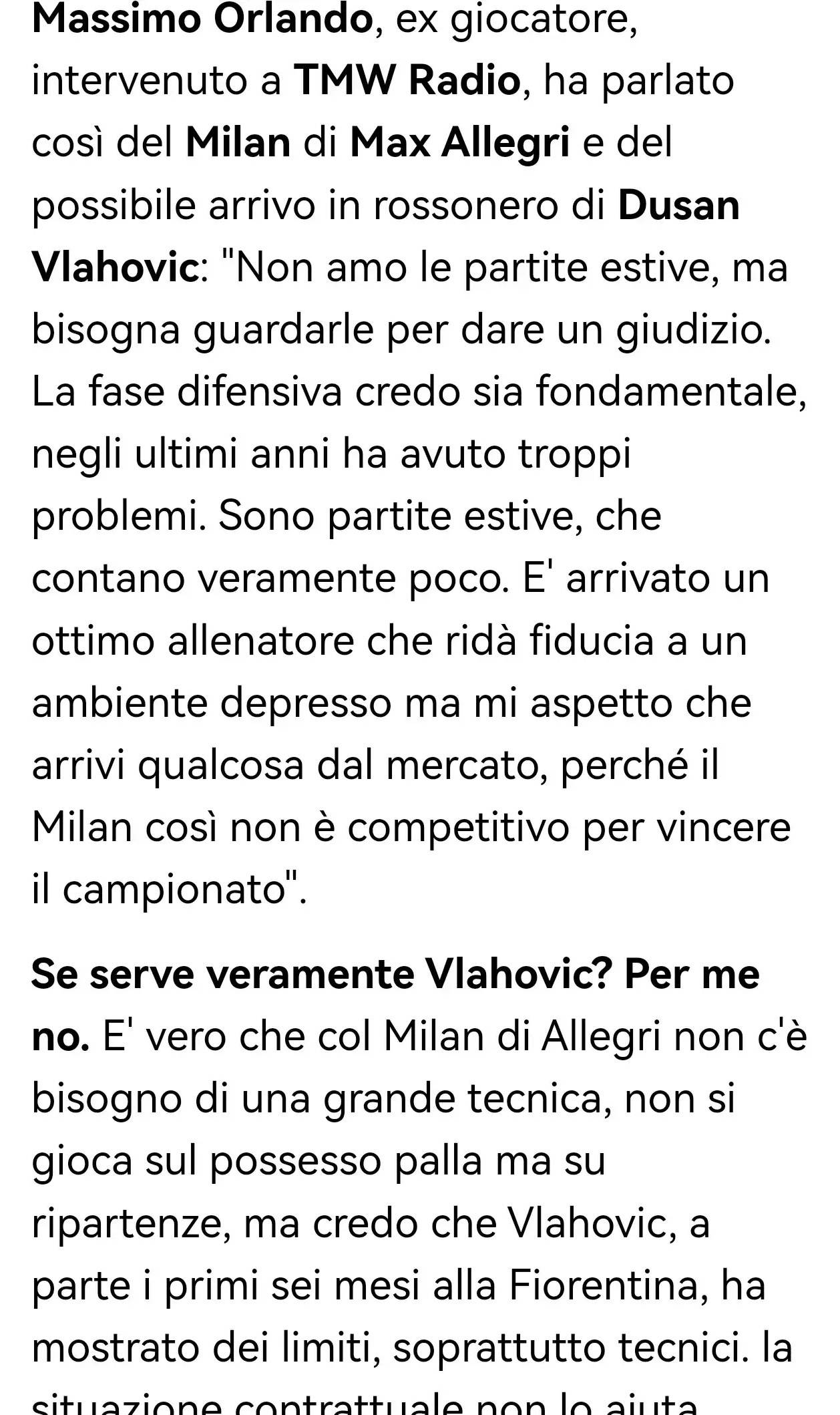意甲：知名评论员谈米兰坚持不懈的追求弗拉霍维奇，他只在佛罗伦萨踢了半年好球，还有技术短板