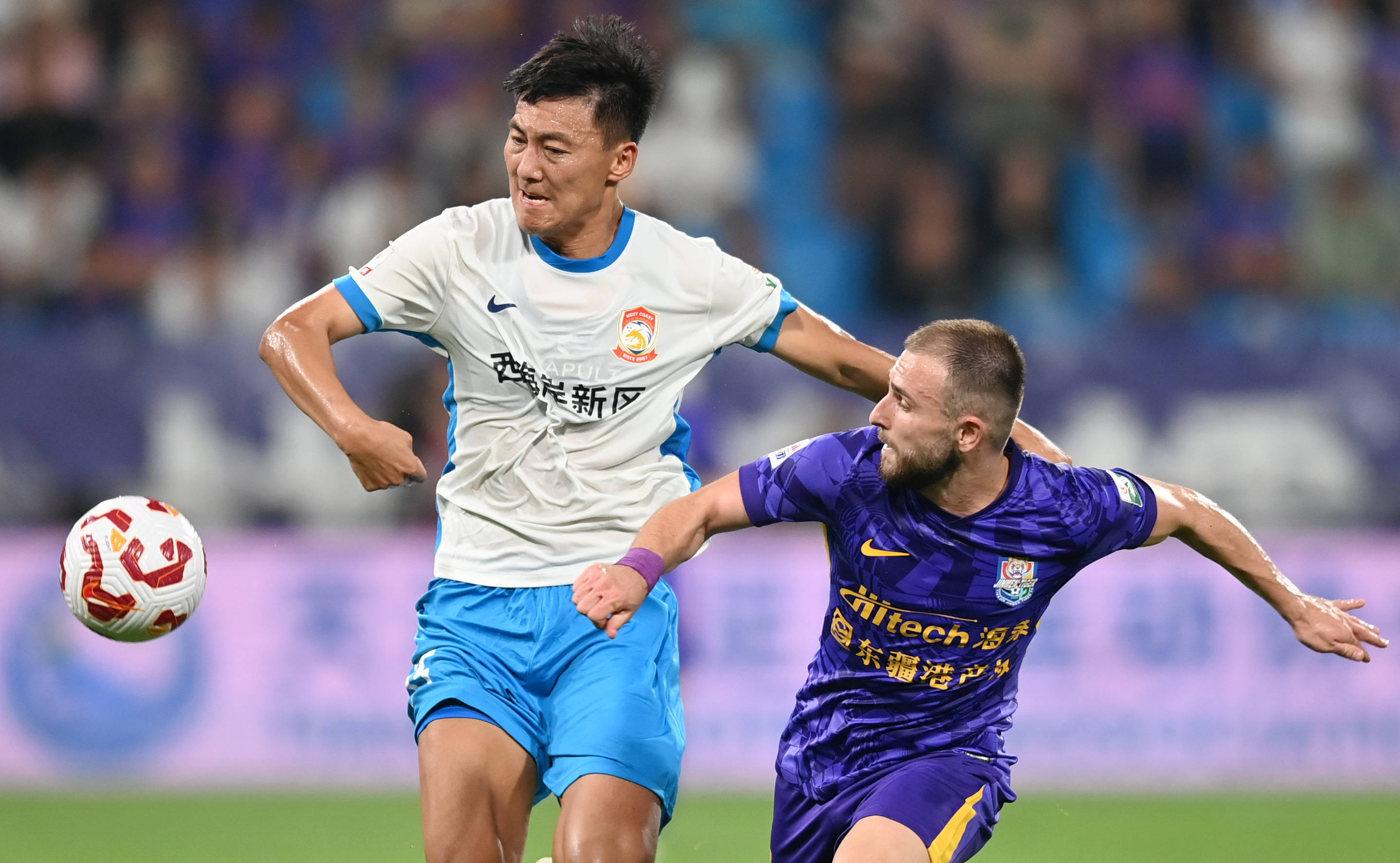 （体育）足球——中超：天津津门虎平青岛西海岸